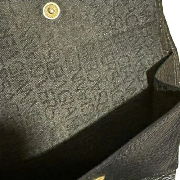 Vintage Gianni Versace Medusa Black Pebbled Leather Trifold Billfold Wallet - Picture 6 of 7